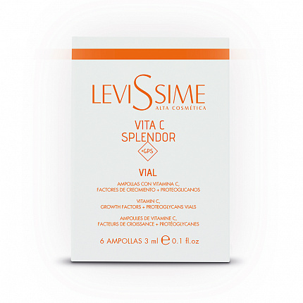 VITA C SPLENDOR + GPS VIALS — Ампулы с витамином с и протеогликанами LeviSsime, 6×3 мл ампулы