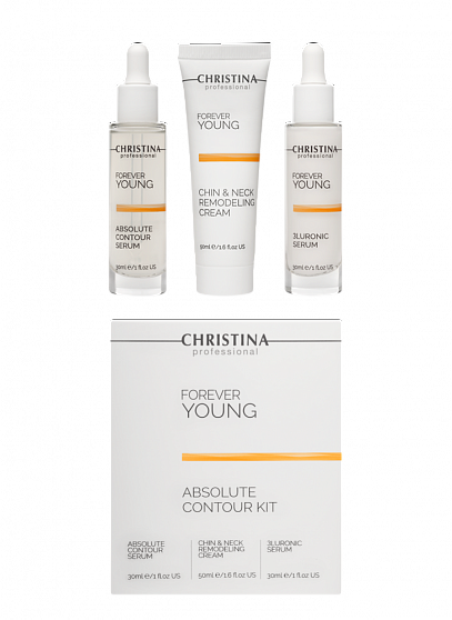 Christina Forever Young Absolute Contour Kit – Набор Forever Young «Совершенный контур» (Сыворотка «Совершенный контур», 30 мл / 3-гиалуроновая сыворотка, 30 мл / Ремоделирующий крем для контура лица и шеи, 50 мл)