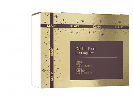 KLAPP Подарочный набор Iconics CELL PRO лифтинг (крем 50 мл, сыворотка 30 мл, косметический шпатель), 1 шт
