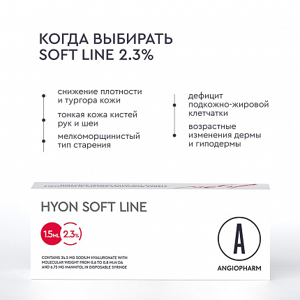 Гион Софт Лайн 2,3% (34,5 мг), шприц АНГИОФАРМ, 1,5 мл