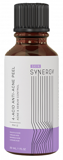 Skin Synergy ПИЛИНГ «4-Х КИСЛОТНЫЙ АНТИ-АКНЕ» 4-ACID ANTI-ACNE PEEL, 30 мл